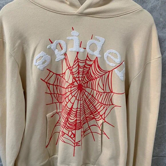 Spider Worldwide Beige Cotton Hoodie